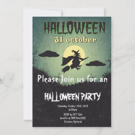 Convite festa de lua e de Halloween