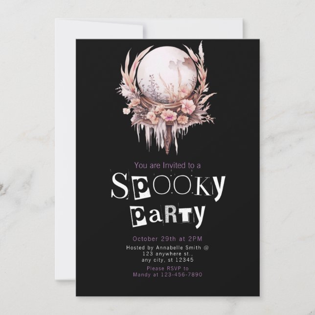 Convite Festa de Magick Halloween do Bohemian Crystal Ball (Frente)