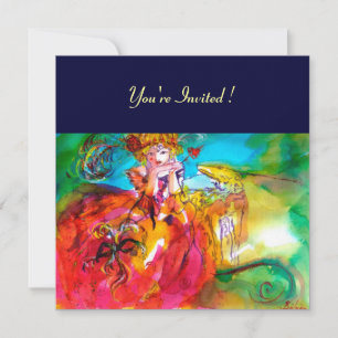 CONVITE FESTA DE MARDI GRAS COM MÁSCARAS DA MIRANDOLINA