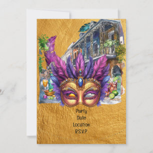 Convite Festa de Mardi Gras Louisiana