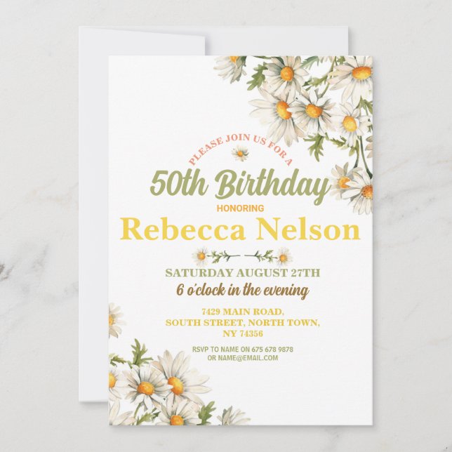 Convite Festa de Margarida de Aniversário Convidam Qualque (Frente)