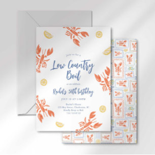 Convite Festa de Mariscos Low Country Boil Lagosta