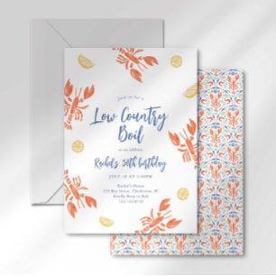 Convite Festa de Mariscos Low Country Boil Lagosta