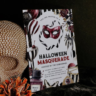 Convite Festa de Mascarada de Halloween do Circo Sombrio