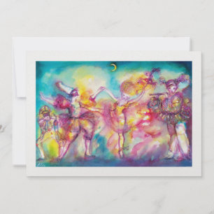 Convite FESTA DE MÁSCARAS, gelo branco metálico