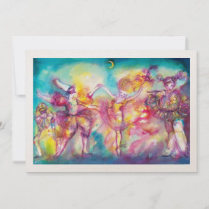 Convite FESTA DE MÁSCARAS,Máscaras de Carnaval,Dança,Músic