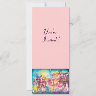 Convite FESTA DE MÁSCARAS,Máscaras de Mardi Gras,Dança,Mús