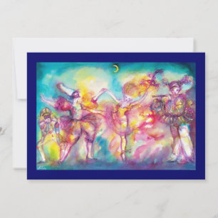 Convite FESTA DE MÁSCARAS,Máscaras de Mardi Gras,Dança,Mús