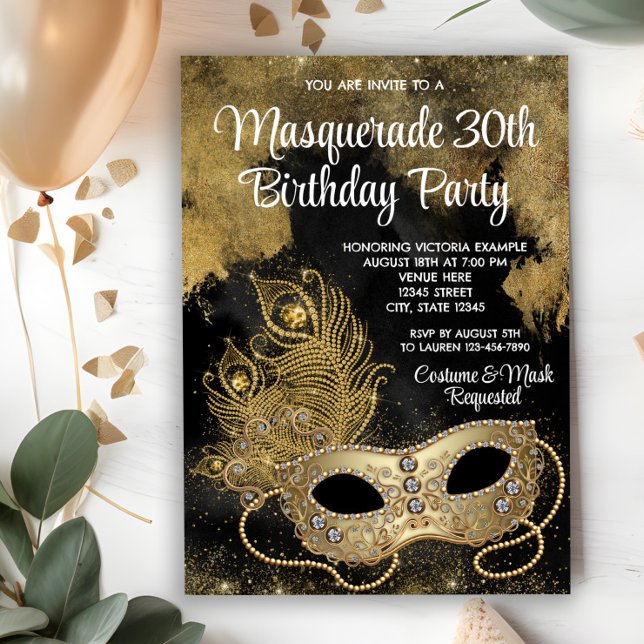 Convite Festa de Máscaras Ouro Preto (You can change all text as needed for your event on this beautiful any occasion invitation.)