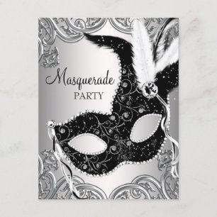 Convite Festa de Máscaras Silver e Black Mask
