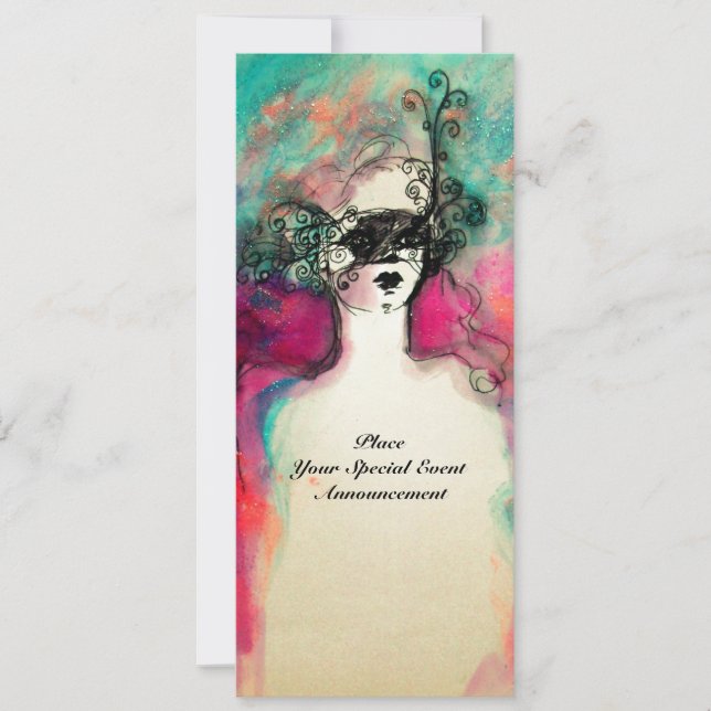 Convite Festa de Máscaras Sweet 16 CHARM MONOGRAM, Champan (Frente)