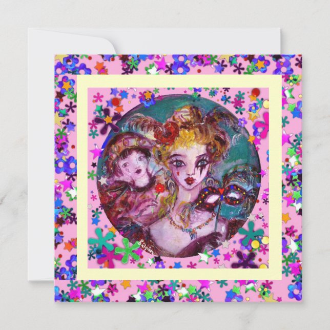 CONVITE FESTA DE MÁSCARAS VENEZIANA DE DIA DOS NAMORADOS (Frente)