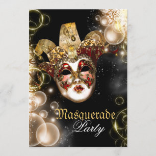 Convite Festa de Mask mascarada venetian mardi gras
