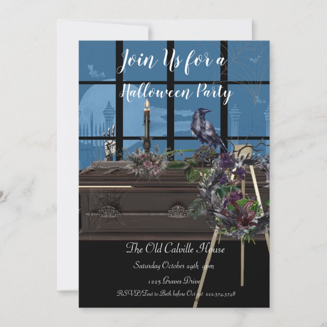 Convite Festa de Mausoleum Halloween, (Frente)