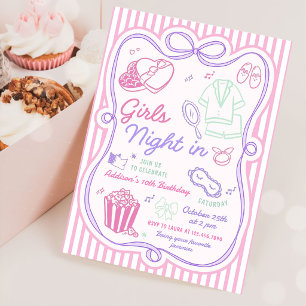 Convite Festa de Meninas em Casa Aniversário de Pré-Adoles