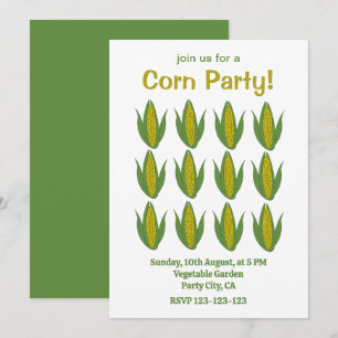 Convite Festa de Milho Vegetal de Milho Vegetal de Milho F