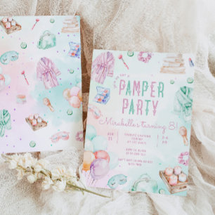 Convite Festa de mimos Menina Salão de Maquiagem Aniversár