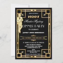 Convite Festa de Mistério de Assassinato Art Deco Gatsby R