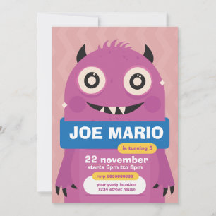 Convite Festa de Monstros Fofinhos e Amigáveis para Crianç