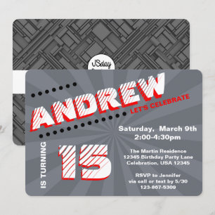 Convite Festa de Namorado de Garoto de Muro de Grafite de 