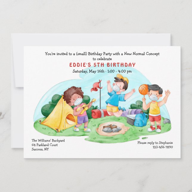Convite Festa de Nascimento ao Ar Livre da Nova Normalidad (Frente)