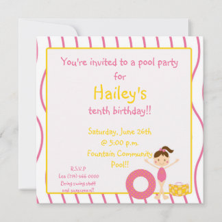 Convite Festa de natação, você é convidado para uma piscin