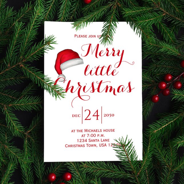Convite Festa de Natal Alegre (Have yourself a Merry Little Christmas party invitation.)