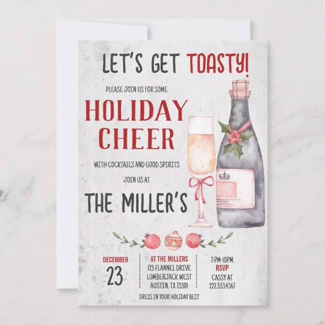 Convite Festa de Natal animada de Natal de Férias Saborosa (Frente)