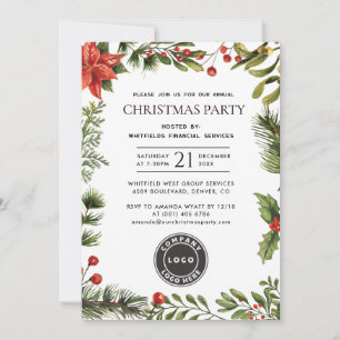 Convite Festa de Natal Anual da Empresa Logotipo Empresari