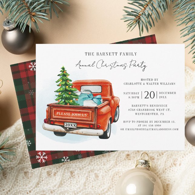 Convite Festa de Natal Anual da Família (Family Annual Christmas Party Invitation)