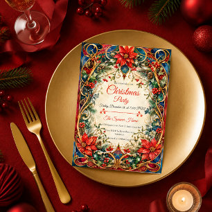Convite Festa de Natal Art Nouveau Elegante
