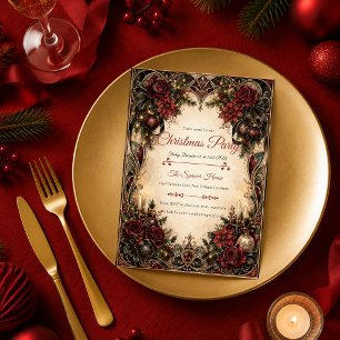 Convite Festa de Natal Art Nouveau Gótica