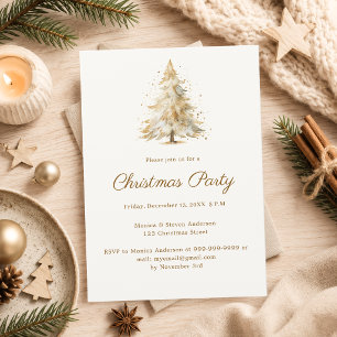 Convite Festa de Natal Árvore de Natal em Aquarela