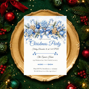 Convite Festa de Natal Azul Caprichosa