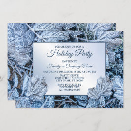 Convite Festa de Natal Azul Deixa Férias de Neve no invern