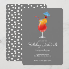 Convite Festa de Natal Bebe Cocktails Feriados