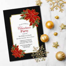 Festa de Natal Black White e Red Poinsettia