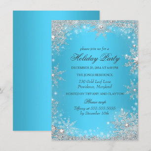 Convite Festa de Natal Blue Winter Wonderland