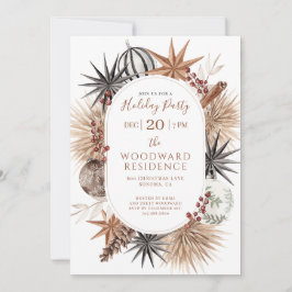 Convite Festa de Natal Boho com Botânicos Secos