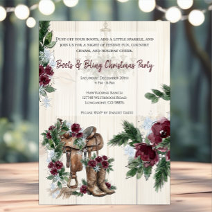 Convite Festa de Natal Boots & Bling