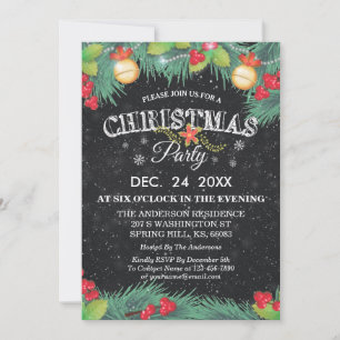 Convite Festa de Natal botânica da reunião de família d