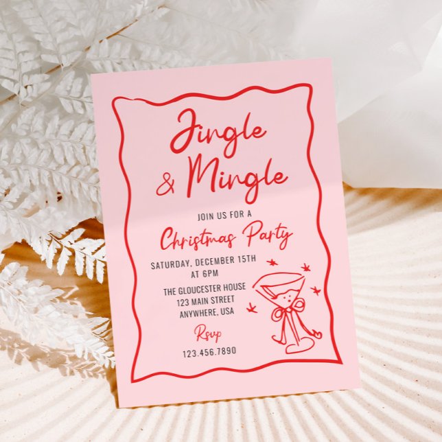 Convite Festa de Natal Caprichosa Jingle e Mingle (Criador carregado)