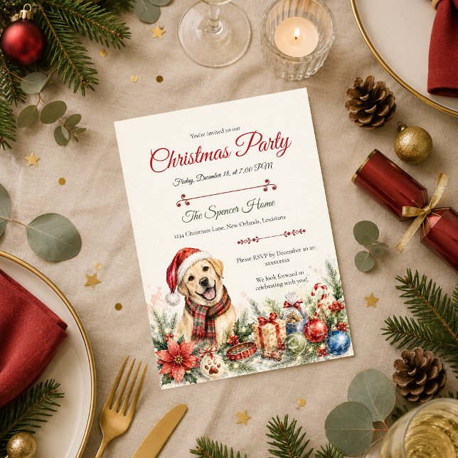 Convite Festa de Natal Caprichosa para Cachorros (Criador carregado)