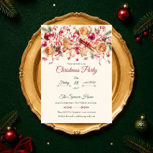 Convite Festa de Natal Cítrica com Cana de Açúcar Capricho