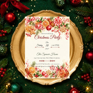 Convite Festa de Natal Cítrica e Hortelã Caprichosa