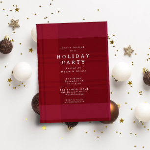Convite Festa de Natal clássica e feriado vermelho simples