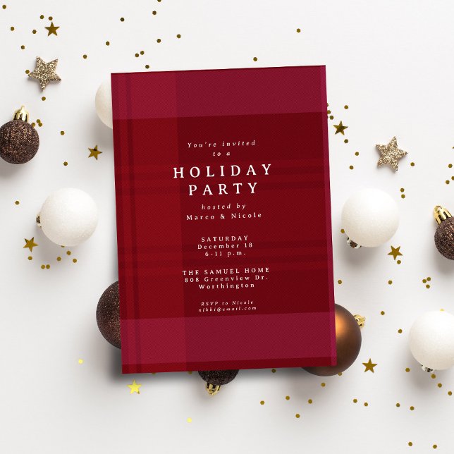 Convite Festa de Natal clássica e feriado vermelho simples (Criador carregado)