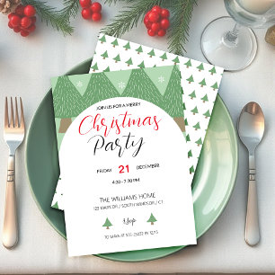 Convite Festa de Natal com Árvore Ilustrada