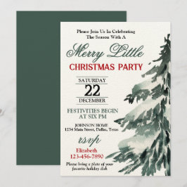 Convite Festa de Natal com Árvore Nevada