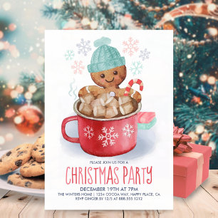 Convite Festa de Natal com Biscoito de Gengibre e Cacau
